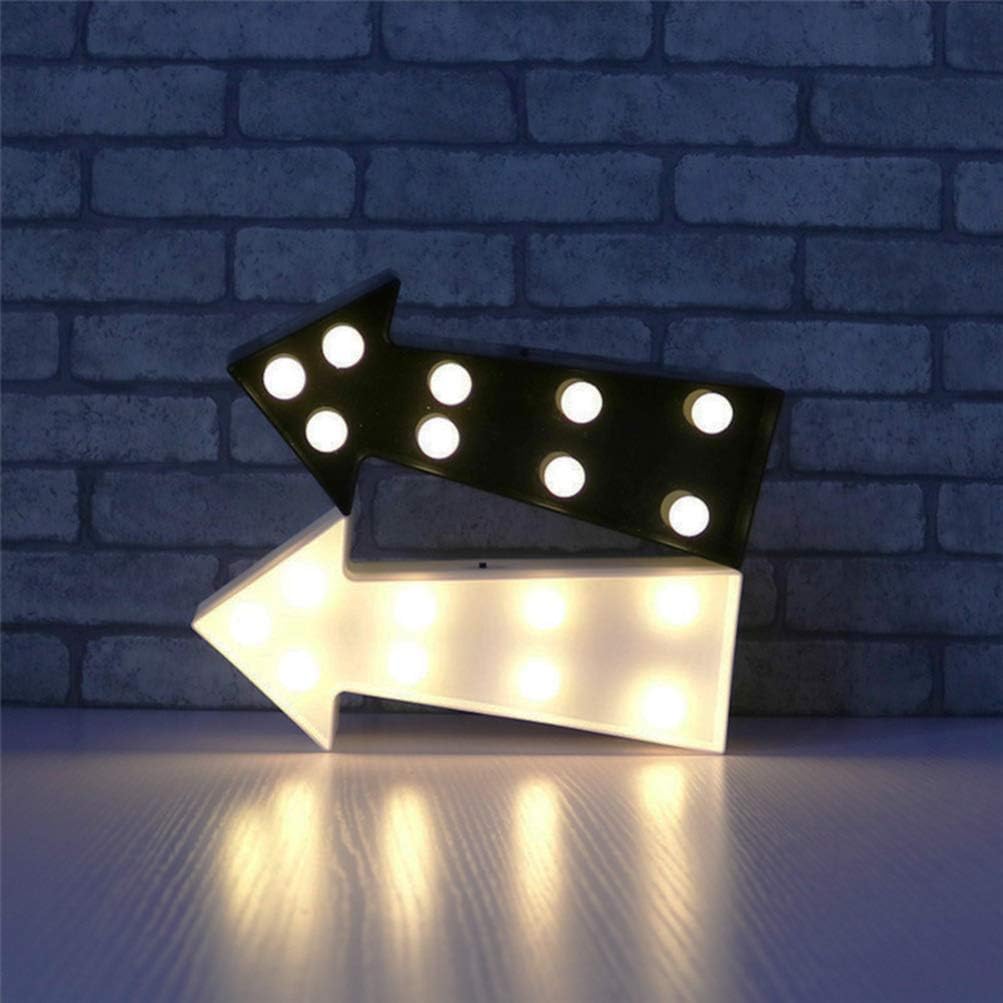 Uonlytech Led Arrow Sign Light 3D Battery Operated Marquee Arrow Lamp for Kids Room Party Wedding Wall Decor Black 8.9 Inch - Image 4