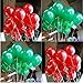 GuassLee 100pcs Merry Christmas Balloons 12 Inch Red and Green Balloons Assorted Pearl Balloons for Christmas Themed Party Decorations