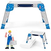 Loyoda Work Platform 440 Lbs, Folding Step Stool with One-Touch Automatic Fold, 3 Height Adjustment Step Platform, Perfect fo