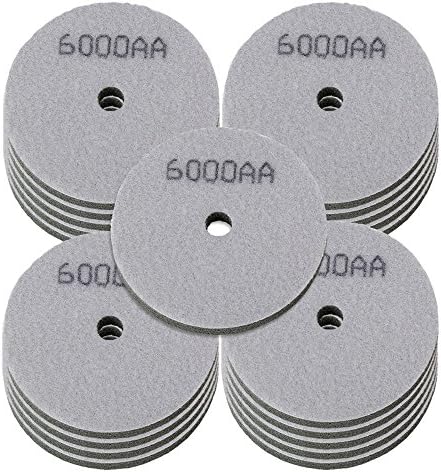 CNBTR 4 Inch Green 6000 Grit Granite Concrete Polisher Sponge Diamond Polishing Pad Set of 20