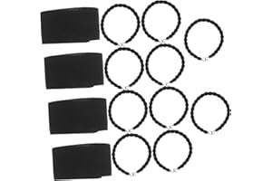 TOBBOMEY Elastic Military Boot Bands and Elastic Ankle Straps Set with Hook and Loop, 4 Boot Bands + 10 Trouser Binding Strap