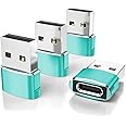 Elebase USB to USB C Adapter 4 Pack,Type C Female to A Male Charger Converter for Apple Watch Ultra iWatch Series 8 7,iPhone 16 15 14 Pro Plus Max,Airpods 4,iPad 9 10 Air 5 Mini 6,Galaxy S22 S23 S24