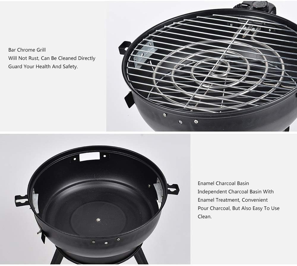 review Nologo W-XS1 Electric Grill,Round Design,Heat Circulation System,Can Fry and Grill All Kinds of Delicious,Suitable for Home Kitchen and Outdoor Barbecue,Convenient