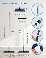 BPAWA Microfibre Floor Mop 150 cm with 4 Reusable Pads 360° Slim Head view 5