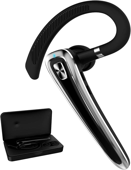 Amazon Com Bluetooth Headset V5 0 Wireless Bluetooth Earpiece Cvc8 0 Noise Cancelling Mic 16 Hrs Talktime Hands Free Earphone For Driving Business Office Compatible With Iphone Android Cell Phones Electronics