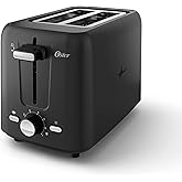 Oster 2-Slice Toaster with Custom Bagel Setting and Extra-Wide Slots, Black