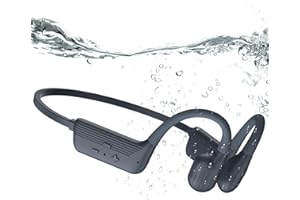 KOPIDOE Swimming Headphones, IP68 Waterproof Bone Conduction Headphones with 32GB Memory, Bluetooth 5.4 Open Earphones, Wireless Underwater Earbuds for Swimming, Running, Sports（Grey）