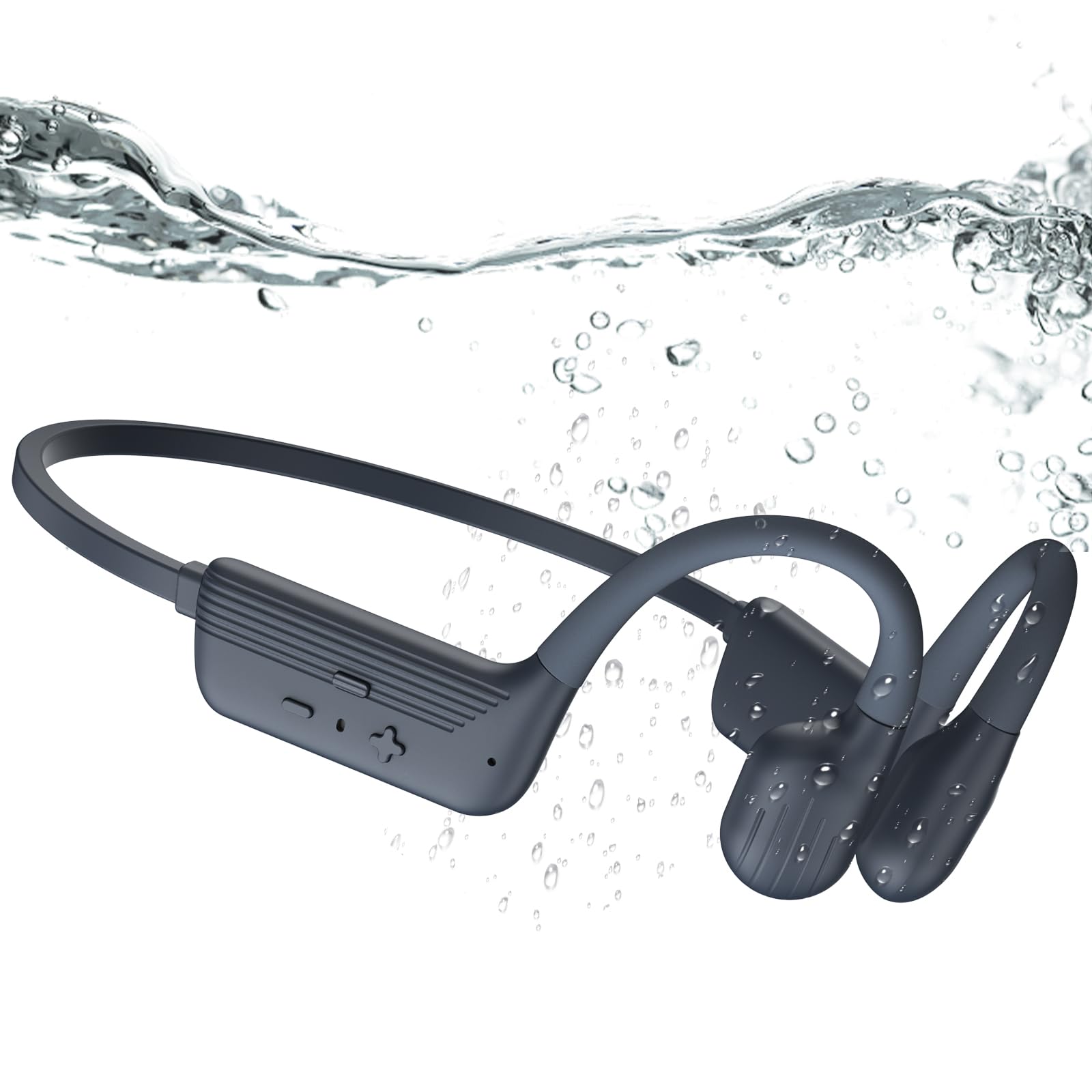 Photo 1 of KOPIDOE Swimming Headphones, IP68 Waterproof Bone Conduction Headphones with 32GB Memory, Bluetooth 5.4 Open Earphones, Wireless Underwater Earbuds for Swimming, Running, Sports?Grey?