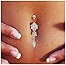 CrazyPiercing Zircon Gold Plated Navel Belly Flower Dangle Belly Ring Body Piercing Jewellery