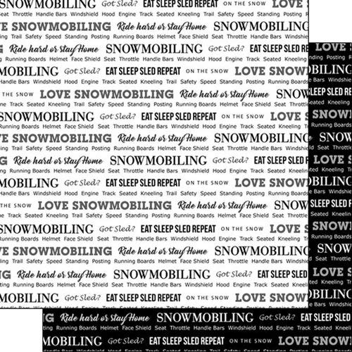 Scrapbook Customs 39039 Snowmobiling Pride 2 12 Inch x 12 Inch Double-Sided Scrapbook Paper - 1 Sheet