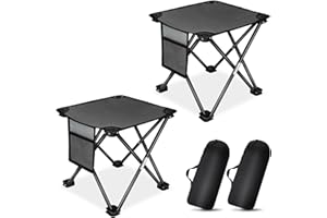 KABOER 2 Pack Folding Camping Stool Portable Outdoor Camping Chair for Fishing BBQ Hiking Gardening and Beach,Travel with Carry Bag(Grey)