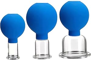 Facial Cupping Set for Face, 3Pcs 3 Size Facial Suction Cup, Reusable Eye ＆ Face Cupping Set, Plastic Anti Cellulite Cupping 