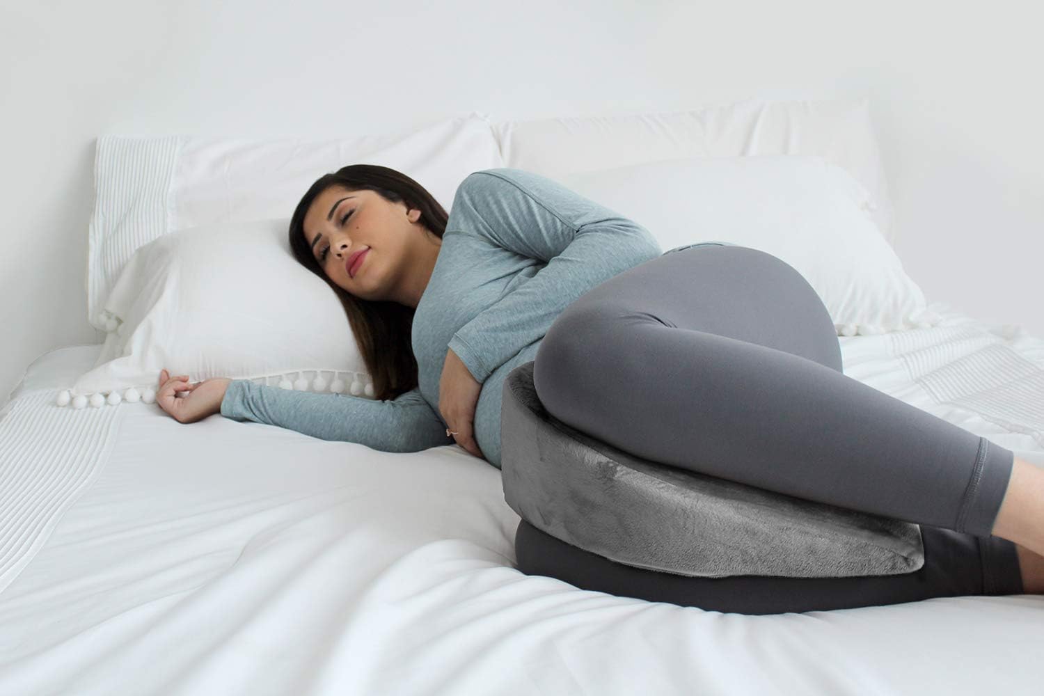 EKLO MommyWedge Pregnancy Wedge Pillow - Memory Foam Maternity Support for Back, Belly, Knees - Includes Soft Velvet Cover: Home & Kitchen