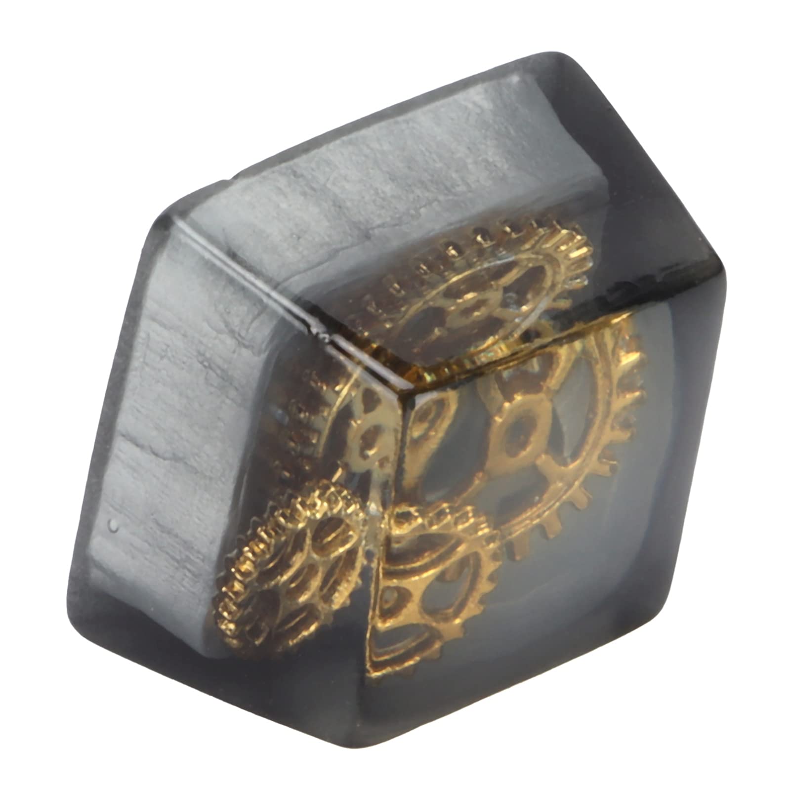 Yoidesu Resin Keycap, Artisan Keycap Hand‑Made Corrosion‑Resistant Universal Mechanical Keyboard Accessories(Black Gear)