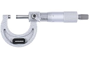 Accusize Industrial Tools 0-1", 0.0001" Resolution, Ultra-Precision Carbide Tipped M-Type Outside Micrometer, EG00-0001