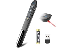 SSPONT Presentation Clicker for Powerpoint, Wireless Presenter Remote with Laser Pointer, Slide Advancer for Slide Show, PPT/Keynote/Google Slides/Classroom, MacBook/Mac/Laptop/Windows/Linux (JH31)