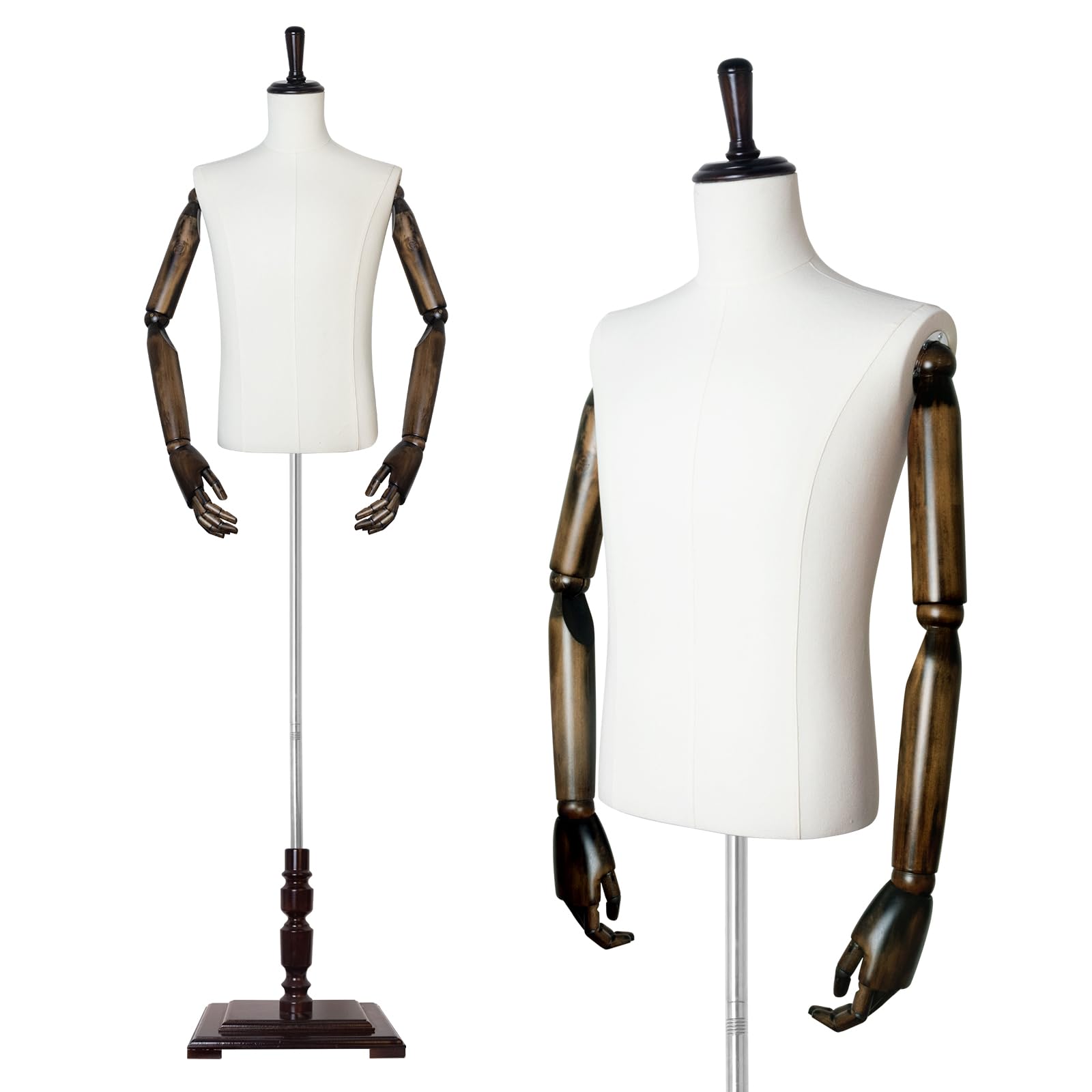 Female Mannequin Torso, 39-56 Inch Height Adjustable Dress Form Detachable  Arms Stand Sewing Manikin Display Clothing Metal Base Stand Nature Mannequin  Body, image size:1600x1600