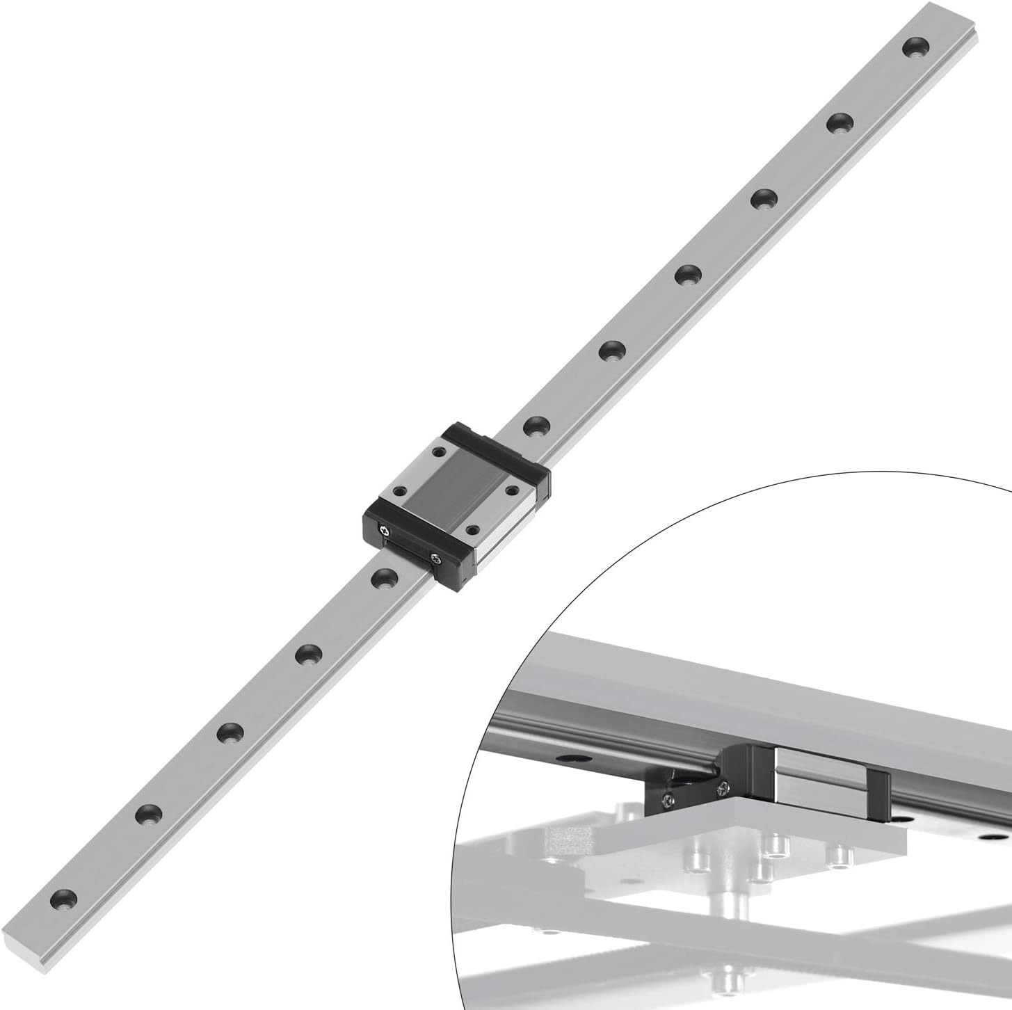 Usongshine MGN12 Linear Rail Guide with MGN12C Linear Bearing Sliding Block Match for CNC xyz DIY Engraving Machine (400mm, C-Type)