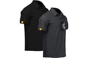 V VALANCH Polo Shirts for Men 2 Pack Tactical Performance Polo Short Sleeve Collared Work Shirt