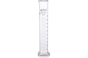 Graduated Cylinder, 500ml - Class A Tolerance ±2.50ml - Round Base - Blue Graduations - Borosilicate 3.3 Glass - Eisco Labs