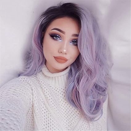 Lange Wellig Voll Perucken Ombre Schwarz Zu Lila Mischen Zwei Ton Farbe Synthetik Haar Kostum Cosplay Perucke Zum Frau Dame Madchen 23 220g Amazon De Sport Freizeit