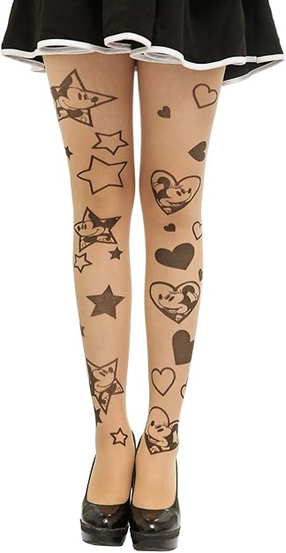 Amazon タトゥータイツ ストッキング ロゴ ミッキー ミニー ミッキーマウス ミニーマウス ディズニー Disney ディズニー シューズ バッグ