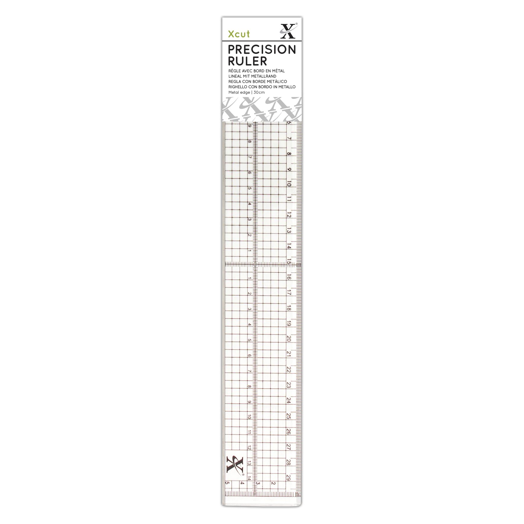 Xcut 12" 30cm Precision Steel Ruler, Metal Edge Inlay, Straight Edge, For Hobby Craft Kit, Measuring, Plans, Quilting