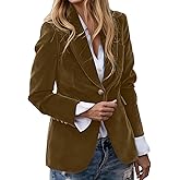 Ronony Velvet Blazer Jackets for Women Casual Business Button Up Jacket Fall Winter Coat Notch Lapel Work Dressy Suit Outwear