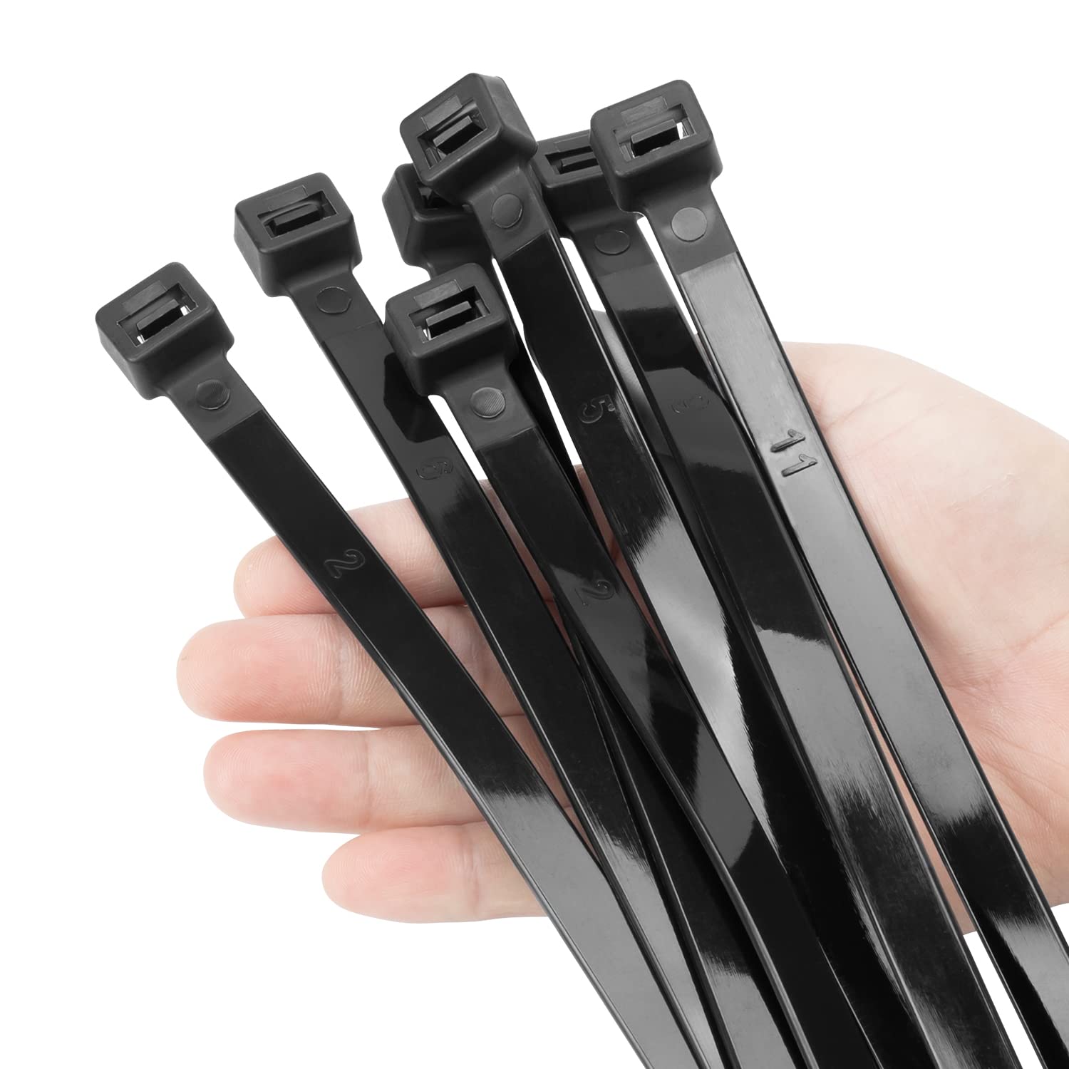 XINGO Black Cable Ties Heavy Duty 100 PCS, 300mm x 12mm Long with 114KGS Ultra Strong Tensile Strength, Large UV Resistant Cable Ties Extra Long Tie Wraps for Outdoor Use