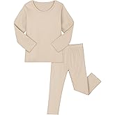 Resinta Baby Toddler Boys Girls Cotton Long Sleeve Shirt and Legging Set Kids Ribbed Basic Pant 2-Piece for Daily Life