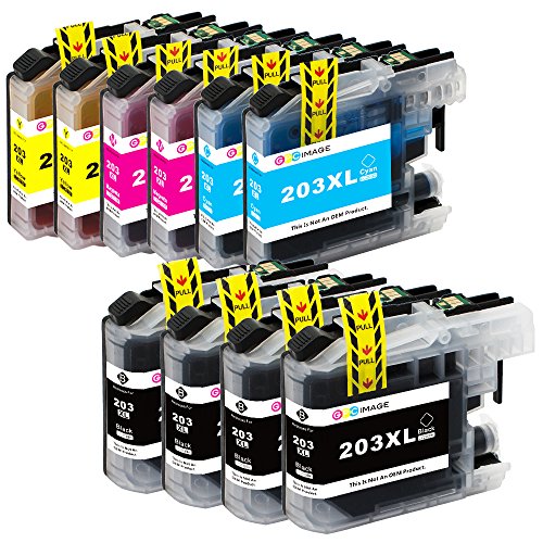 GPC Image Compatible Ink Cartridge Brother LC203XL LC203 XL LC 203XL Replace for Brother MFC-J480DW MFC-J485DW MFC-J680DW MFC-J880DW MFC-J4620DW MFCJ5720DW 10 Pack (4 Black,2 Cyan,2 Magenta,2 Yellow)