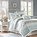 Madison Park Dawn 100% Cotton Duvet Set Floral Shabby Chic Design All Season Bedding, Matching Shams, Percale Light Weight Bed Comforter Covers, Cal King(104