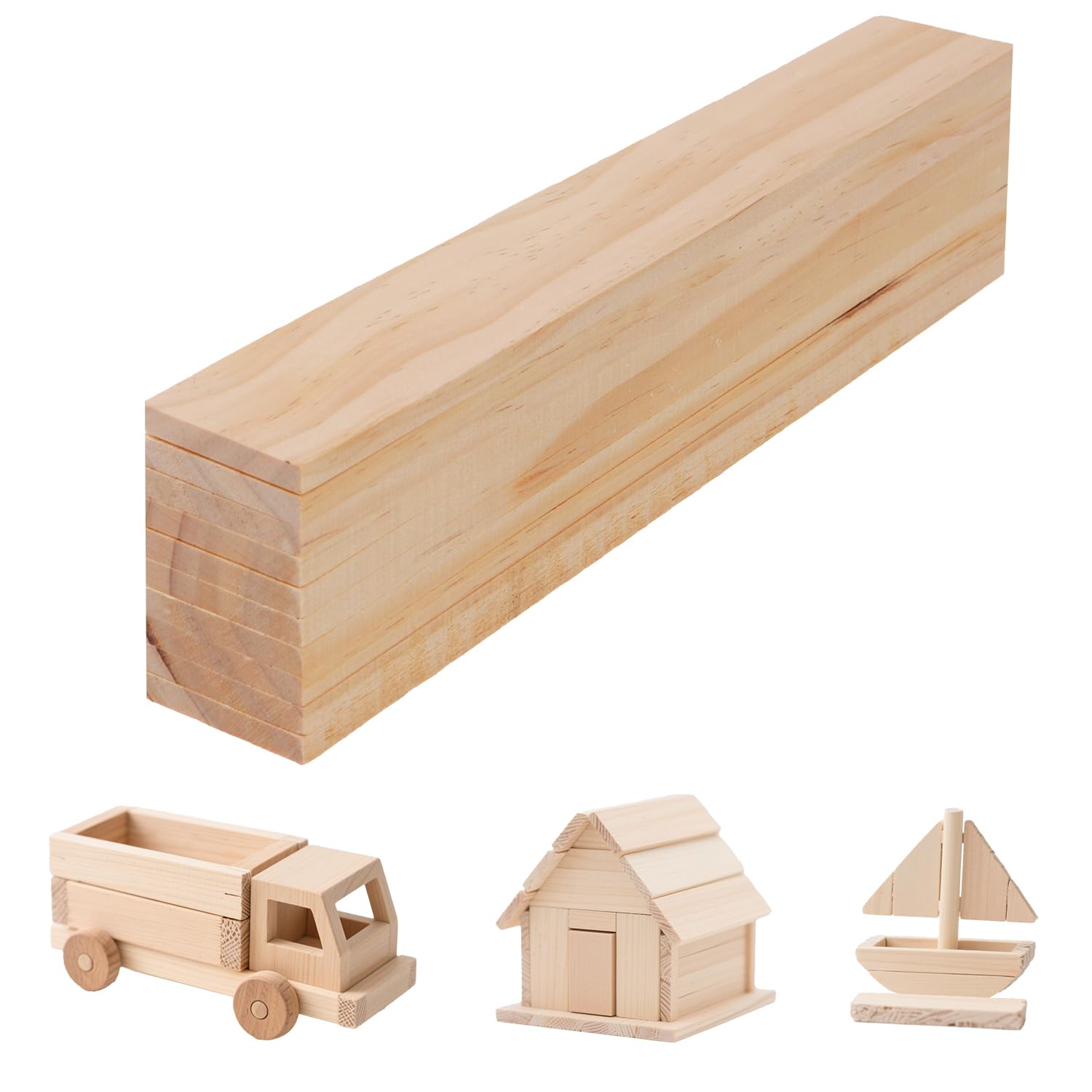 10 Pieces 30 cm Pine Wood Rectangle Board fit for Craft Painting Modelling Fretwork Engraved Home Decor