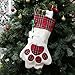MODCON Christmas Paw Stocking for Pet Dog Large Sherpa Hanging Christmas Stocking for Christmas Decorations, 18 x 11 Inches(01 Red Paw)