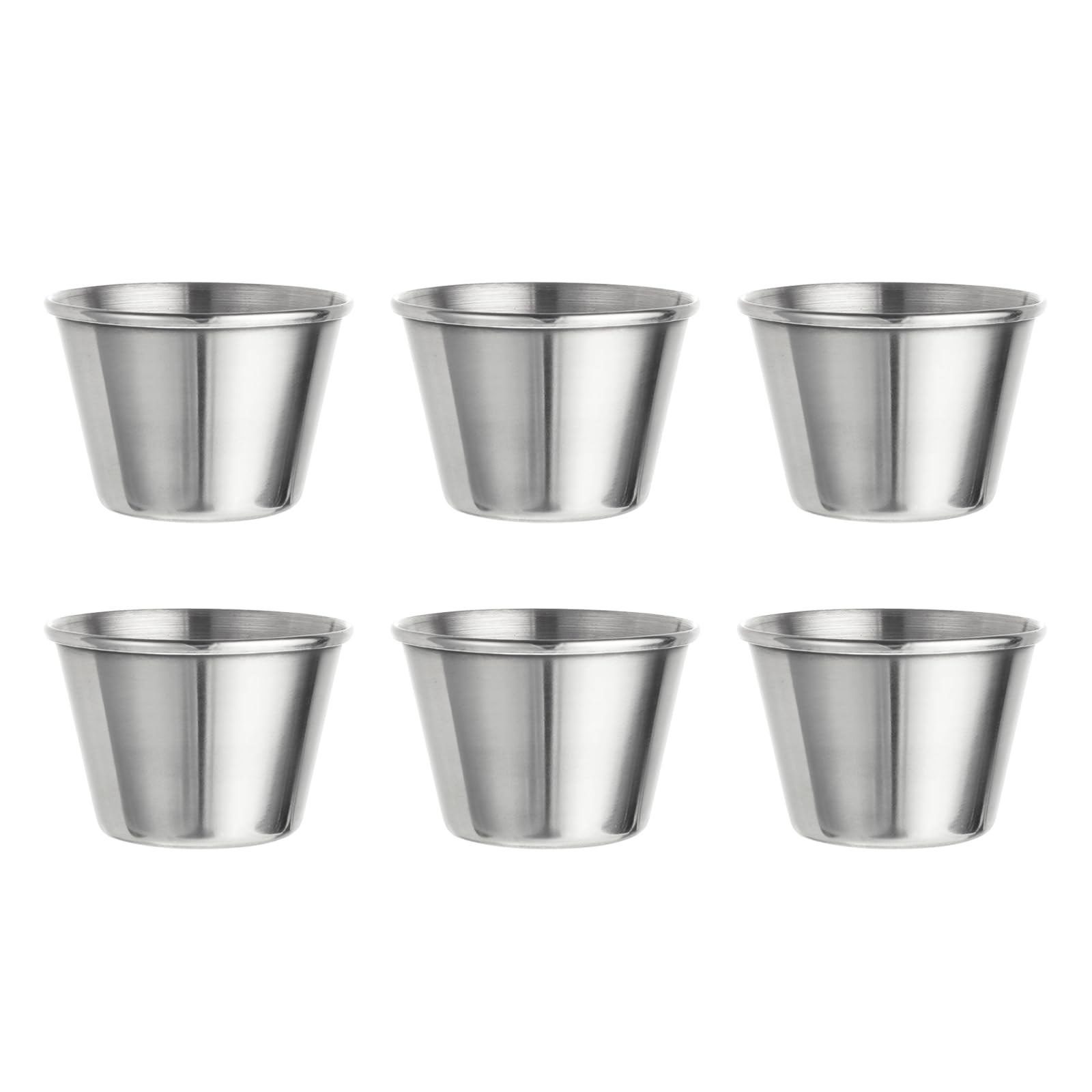 Uxcell Stainless Steel Shot Glasses, 6pcs 70ml/2.5 OZ Clear Round Shot Glasses Bulk for Bar Restaurants Home