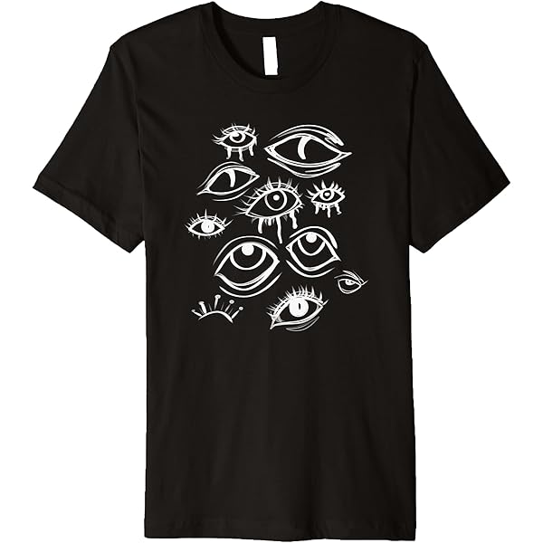 Tシャツ・カットソー Witch And Logo Print T-Shirt Amazon.com: Distressed Eyeball Grunge Eyes Goth Strange