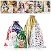 Amosfun Christmas Drawstring Gift Bag Set Assorted Styles Holiday Drawstring Bags Christmas Goody Bag for Christmas Party Favors,Xmas Party Supplies,Holiday Treat Gifts Bags 30PCS