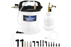 SIXIWANZI 3L Vacuum Brake Bleeder Kit, One Man Fluid Extractor with 15 Adapters and 1L Refilling Bottle (Pneumatic, 3L)