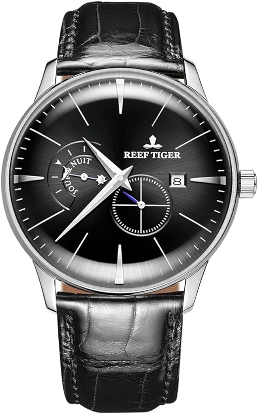 Amazon Com Reef Tiger Designer Dress Watches Men Analog Automatic Watches Leather Strap Waterproof Watch Rga8219 Rga8219 Ybb Watches