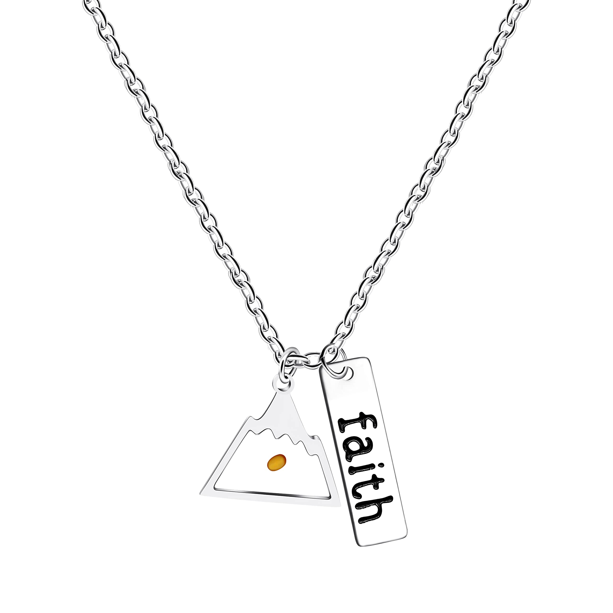 Uloveido Inspirational Faith Necklace Mustard Seed Mountain Triangle Pendant Religious Christian Women Y559 (Triangle Mountain)