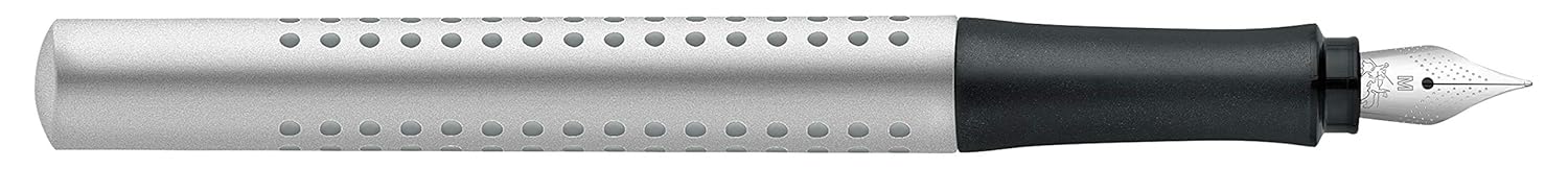 Faber-Castell 140900 Grip 2011 M Fountain Pen - Silver - Image 3