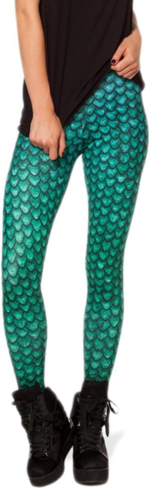 Women Sexy Galaxy Pants Dragon Egg HWMF Scales Legging Fitness Pantyhose Green