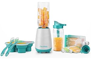 CheriBaby 15-in-1 Baby Food Maker System – Food Processor Blender Set for Baby Puree, Fruit, Vegetable, Meat, with Containers