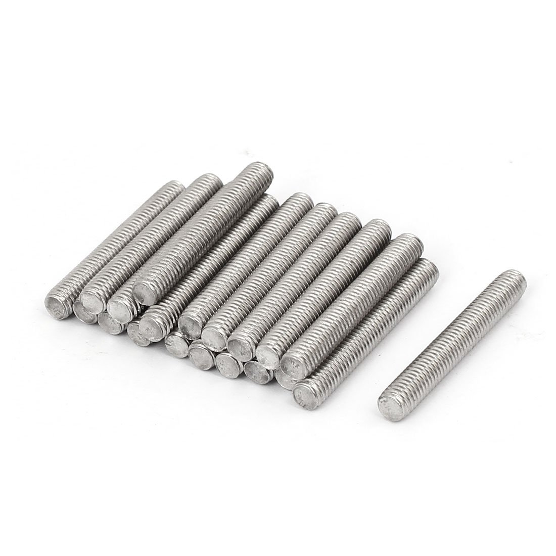 sourcingmap M5 x 35mm 304 Stainless Steel Fully Threaded Rod Bar Studs Fasteners 20 Pcs