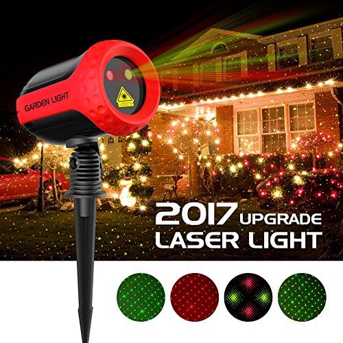 Christmas Projector Lights Garden Laser Light - MINO ANT Outdoor Laser Landscape Star Shower Projector Lights with RF Remote for Xmas/Holiday Party Landscape Decoration, FDA Approved, All Aluminum