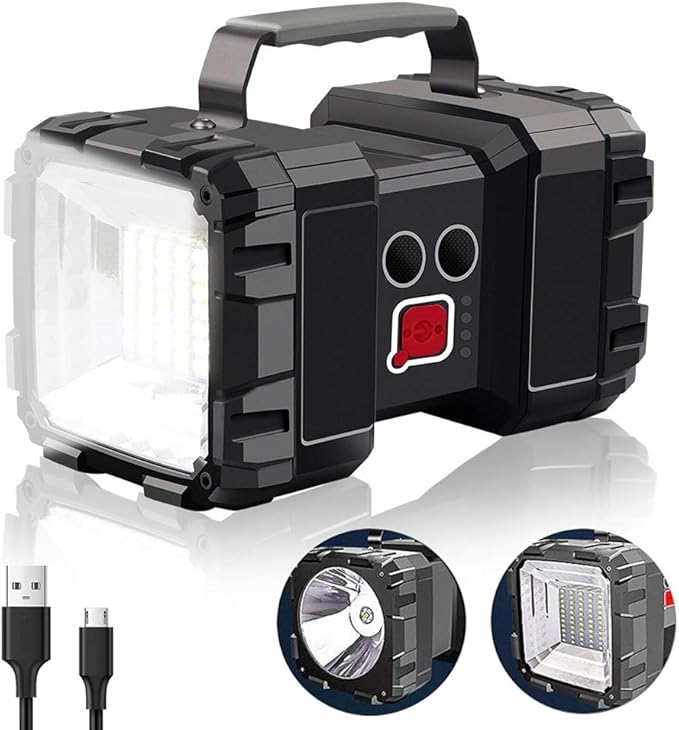 Rechargeable Flashlight，Alpswolf Spotlight Flashlight 10000mAh 1200LM 6h Ultralong Standby 3+4