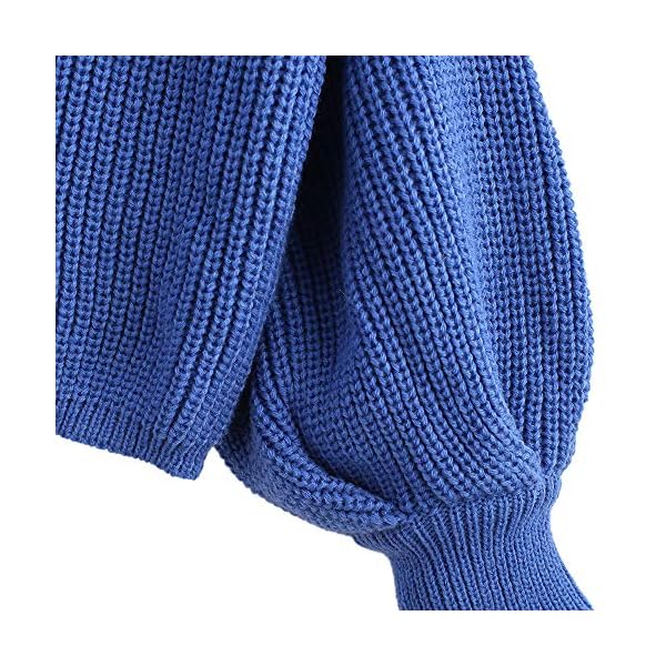ZAFUL Women's Oversized Sweater Crewneck Lantern Sleeve Loose Pullover Chunky Sweater Knit Jumper Tops - Image 5