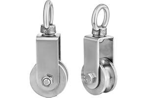 Twilight Garage 2 Pack 34 mm Pulley with Ball Bearing, 250 kg Support Swivel Pulley Block Silence Rotation Traction Wheel for