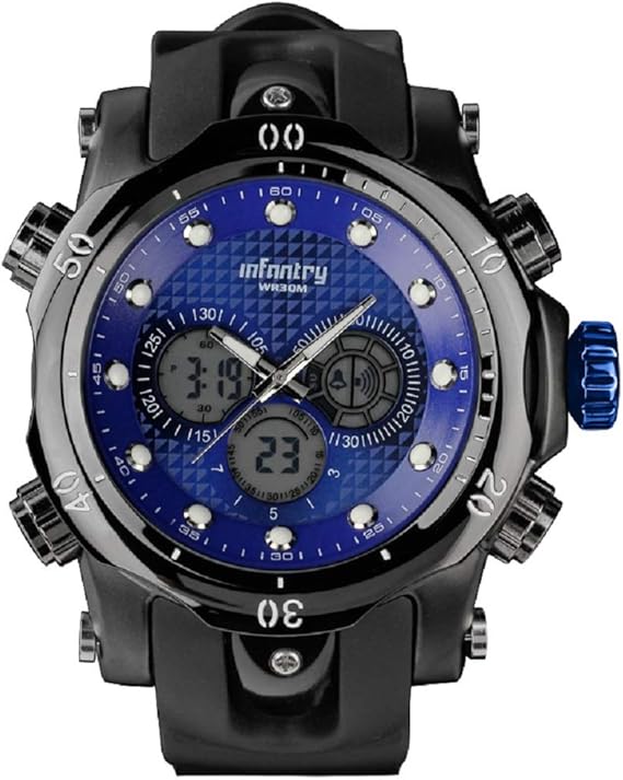 INFANTRY 51mm Big Face Sport Watch for Men Large Mens Military Digital