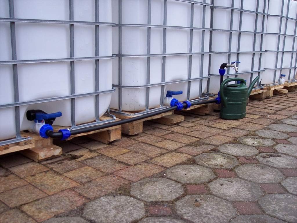 GASMIS IBC zwanenhals, 2-voudig, messing waterkraan, 3/4 inch, IBC